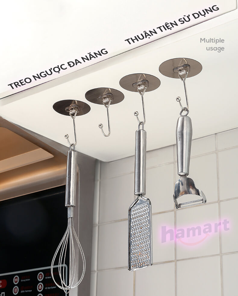 Móc Dán Tường Treo Đồ Nặng INOX 8KG Siêu Dính Chịu Lực Trang Trí Decor Tường