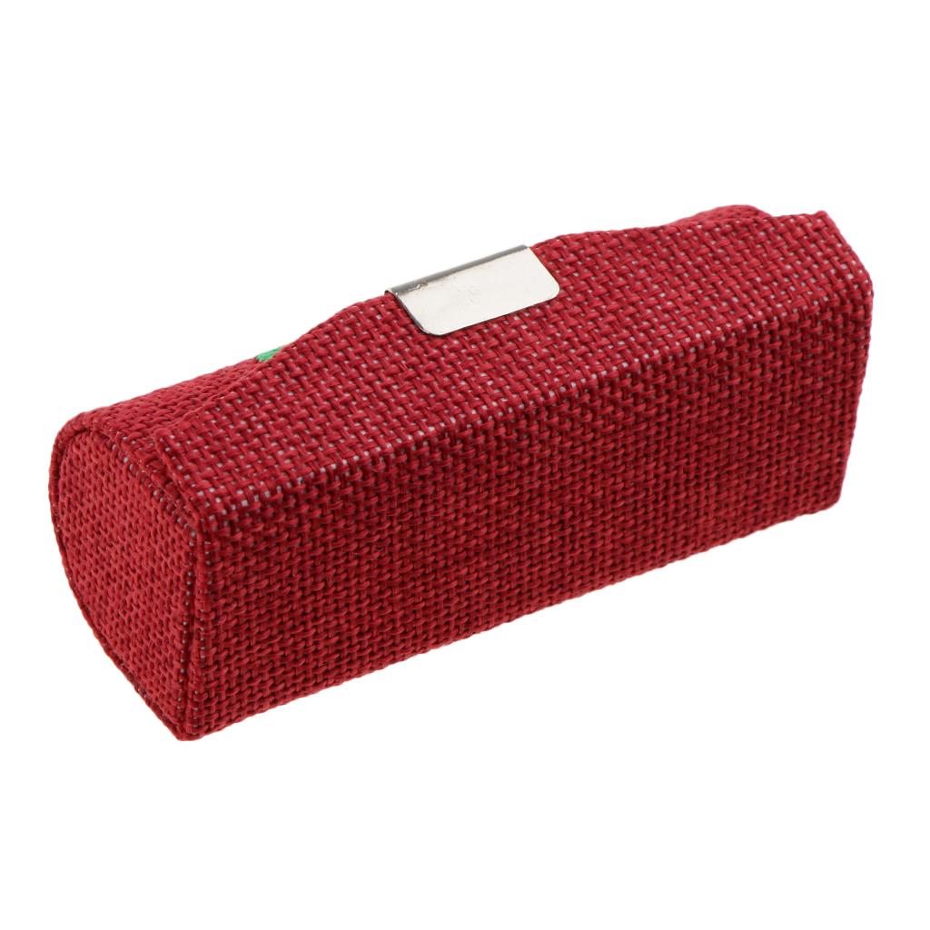 Lipstick Holder Case, Makeup Cosmetic Storage Lipstick Lip Gloss Box Organizer, Embroidered Flax Portable