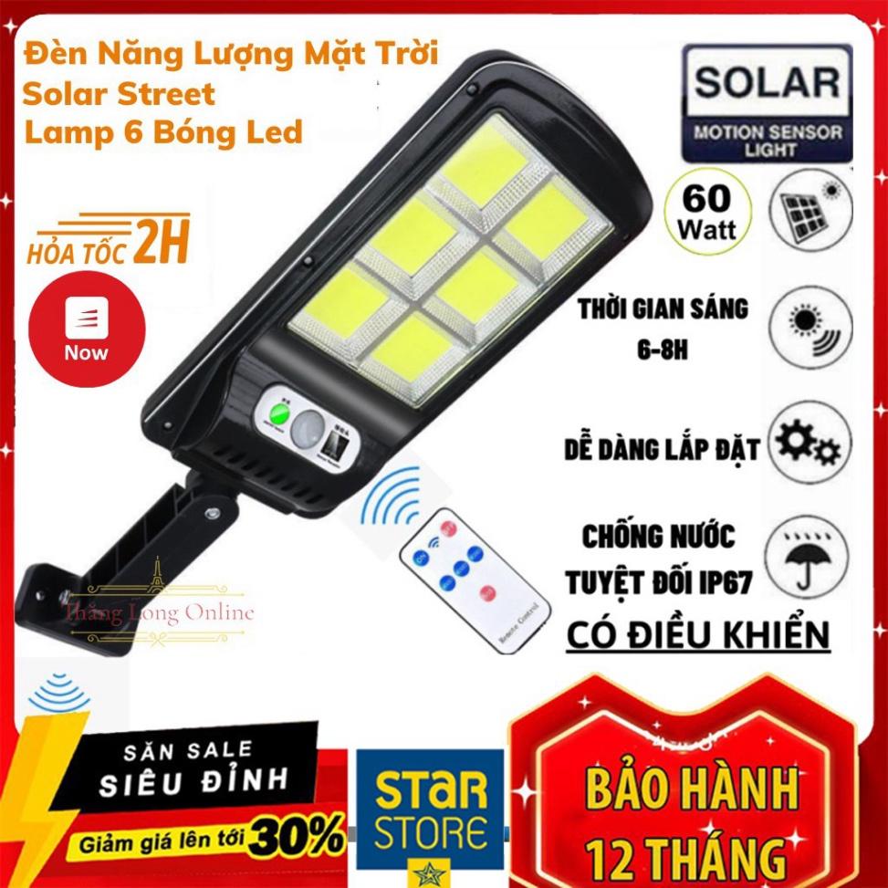 Đèn Năng Lượng Mặt Trời Solar Street Lamp 6 Bóng Kèm Điều Khiển Cảm Biến Chuyển Động, Chống Trộm Hiệu Quả