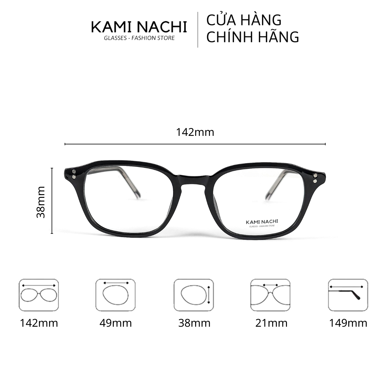 Gọng kính Xuân Hè mới KAMI NACHI Tr1959, chất liệu nhựa Acetat