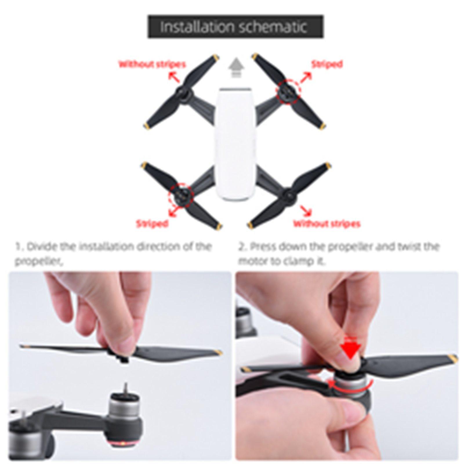 Propellers Parts for  Spark 4732S Drone White Rim 2 Pairs
