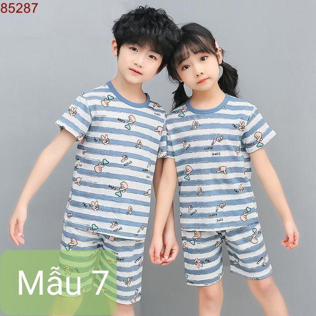 Bộ cotton lỗ xuất Hàn QC loại 1 cho bé trai và bé gái - Lagim House