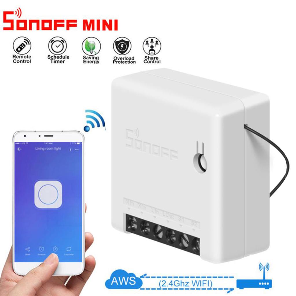Mini Wifi Smart Switch Compatible with Alexa & Google Home Assistant