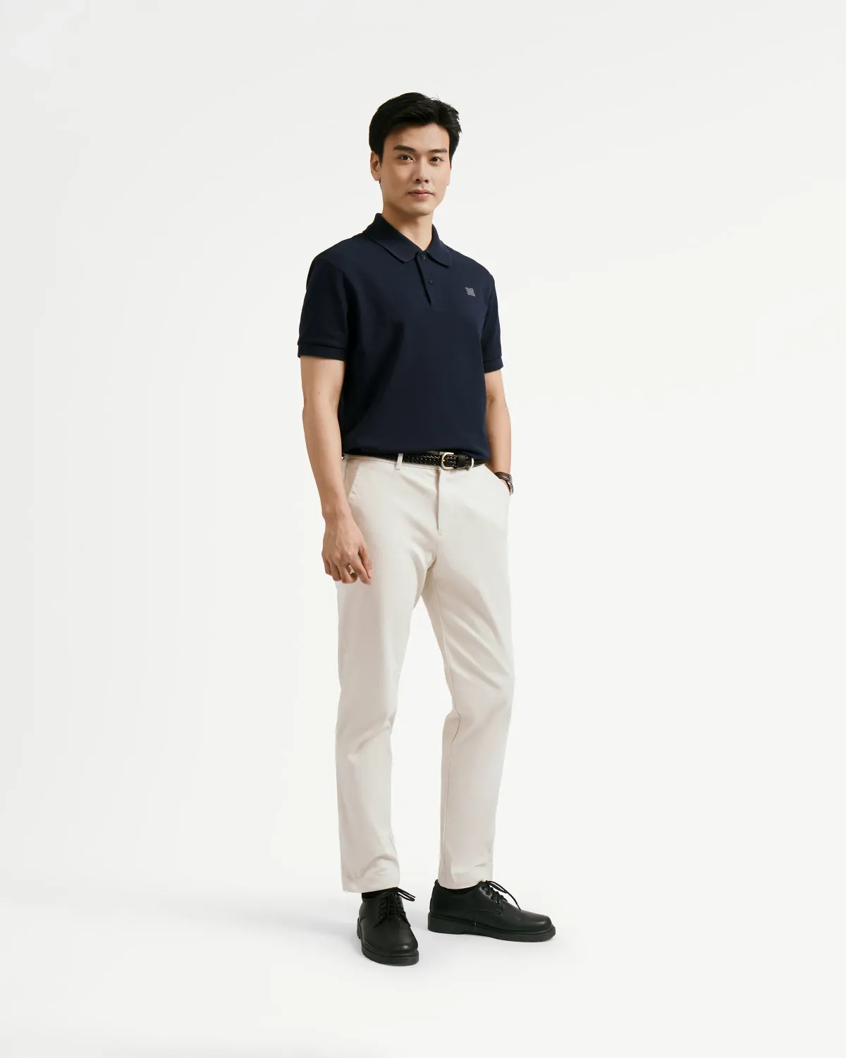 Áo polo tay ngắn nam phối cổ gắn patch Form Fitted - ROUTINE 10F25POL008