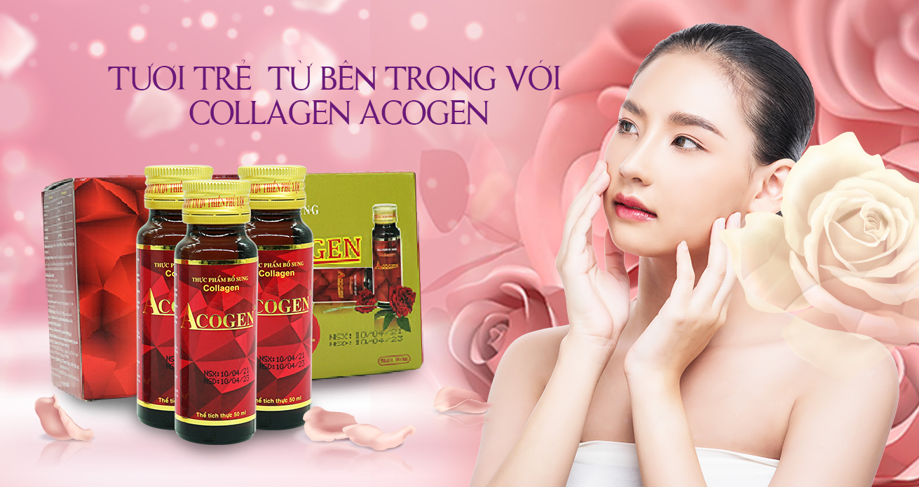 Nước uống bổ sung Collagen Acogen - Yến Sào Cung Đình ( 10 lọ/ hộp , 50ml/ lọ )