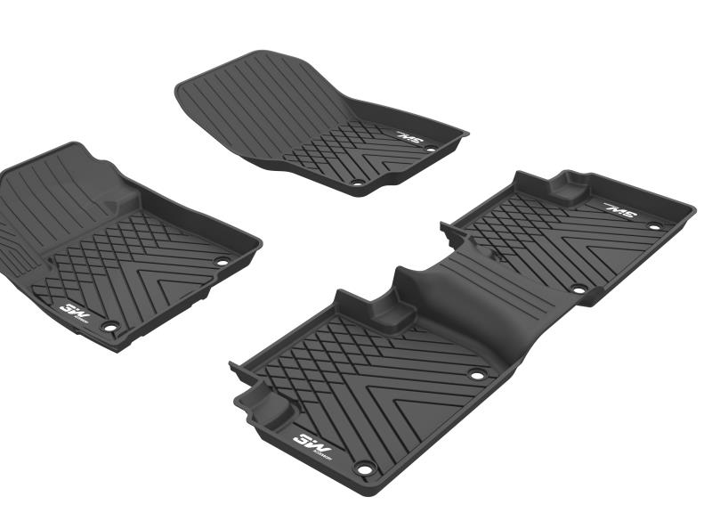Thảm lót sàn xe ô tô dành cho Mitsubishi Outlander 2012- đến nay nhãn hiệu Macsim 3W - chất liệu nhựa TPE đúc khuôn cao cấp - màu đen