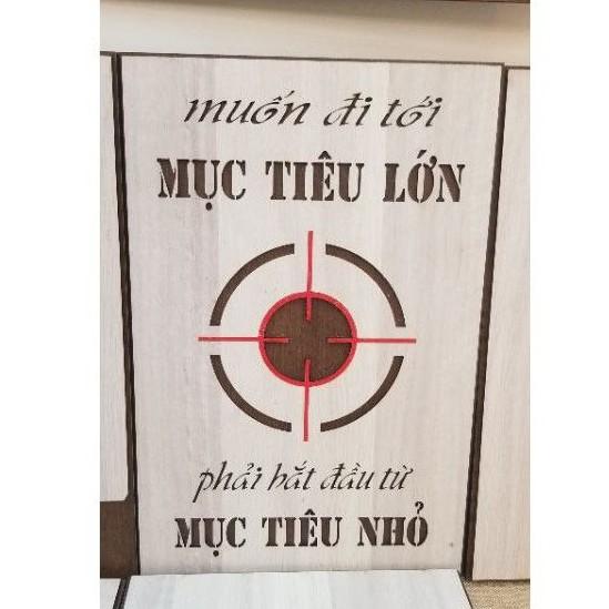 Tranh Gỗ,Tranh Treo Tường Khắc Gỗ Cắt Lase Tạo Động Lực Làm Việc- Muốn Đi Tới Mục Tiêu Lớn...