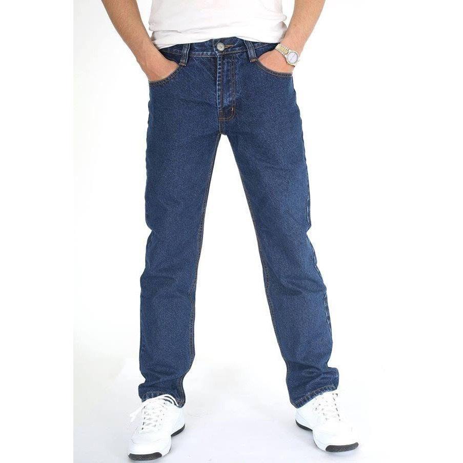 Quần Jean Nam Ống Suông Trung Niên Jeans Cơ Bản Chất Bò Trơn Cotton Cao Cấp