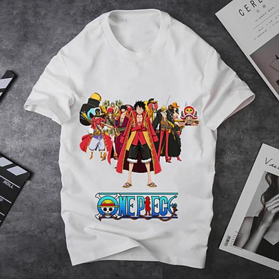 Áo thun Nam Nữ Không cổ ONEPIECE TEAM MŨ RƠM MSOP-24 mẫu mới cực đẹp, có size bé cho trẻ em / áo thun Anime Manga Unisex Nam Nữ, áo phông thiết kế cổ tròn basic cộc tay thoáng mát