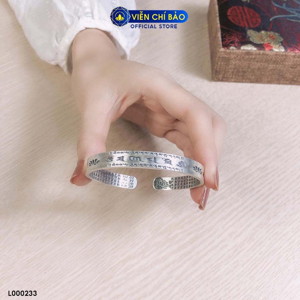 Kiềng tay bạc nữ Lục tự liên hoa chất liệu bạc Thái S925 thời trang phụ kiện trang sức nữ Viễn Chí Bảo L000233