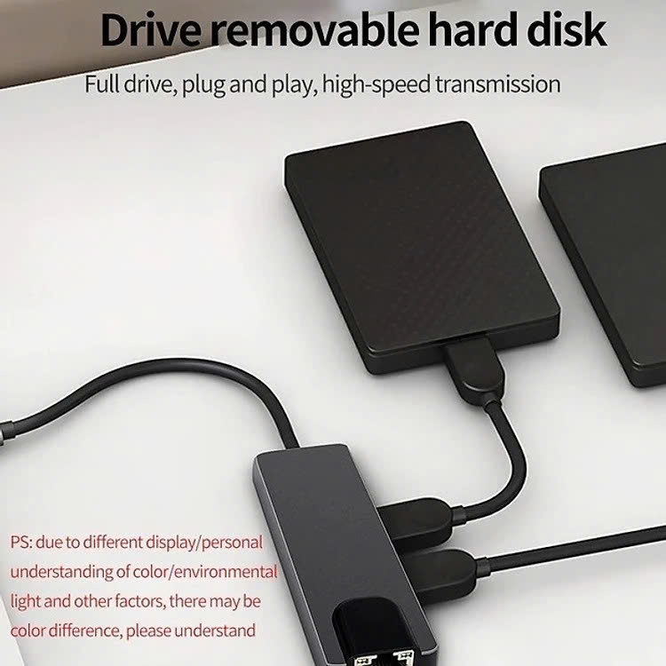 Hub Type C Adapter 5in1 HDMI 4K, USB, RJ45 - Bộ Chia USB Ra Nhiều Cổng Kết Nối Chuyển Đổi Cho Laptop PC Máy Tính Đa Năng - Hub Hỗ Trợ Sạc Pin Kết Nối Đa Năng Ổ Cứng Bàn Phím, Chuột, Máy In, Thiết Bị Chia Ổ USB - Hàng Chính Hãng - Hub Chuyển Đổi USB Type-C