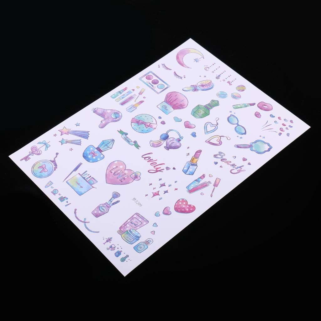 10 Sheets Life Planner Stickers Makeup Beauty Decals Diary Album DIY Craft