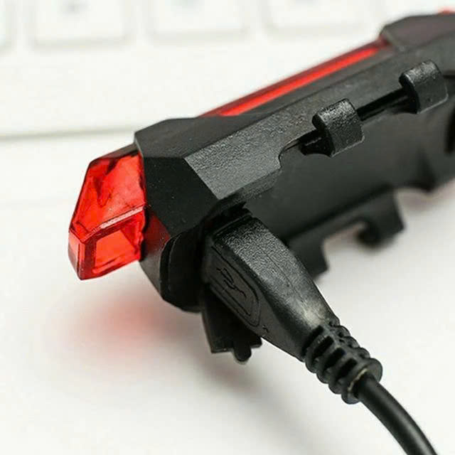 Đèn 5 LED Cảnh báo sau Xe Đạp giúp đạp xe an toàn ban đêm 4 chế độ sáng