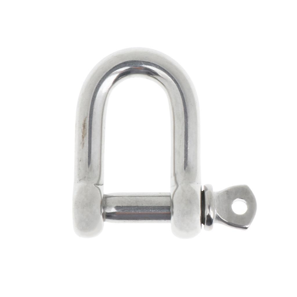2x Stainless Steel D-Shackle Chain Shackle Rigging Fastener M8 &amp; M8