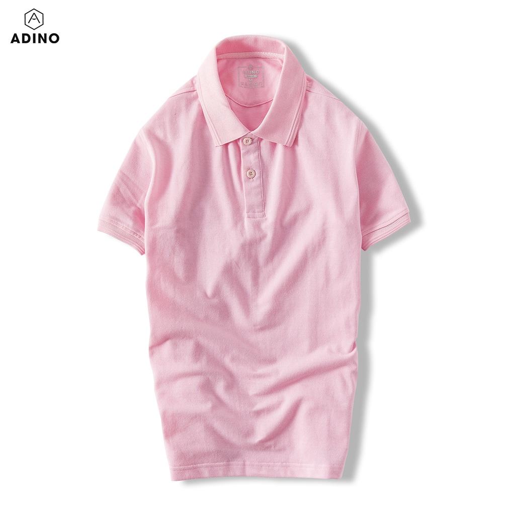 Áo polo nam ADINO 6 màu phối viền chìm vải cotton co giãn dáng slimfit trẻ trung AP80-AP85