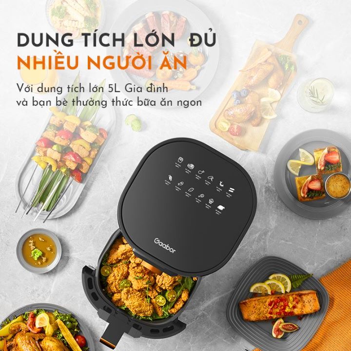 Nồi chiên không dầu GAABOR GA-M5A01 dung tích 5L công suất 1400W điều khiển cơ học - Hàng chính hãng