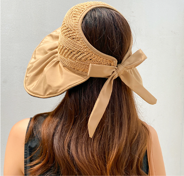 Mũ rộng vành chống nắng chống tia uv thắt nơ thời trang mới, nón chống nắng nữ tạo kiểu