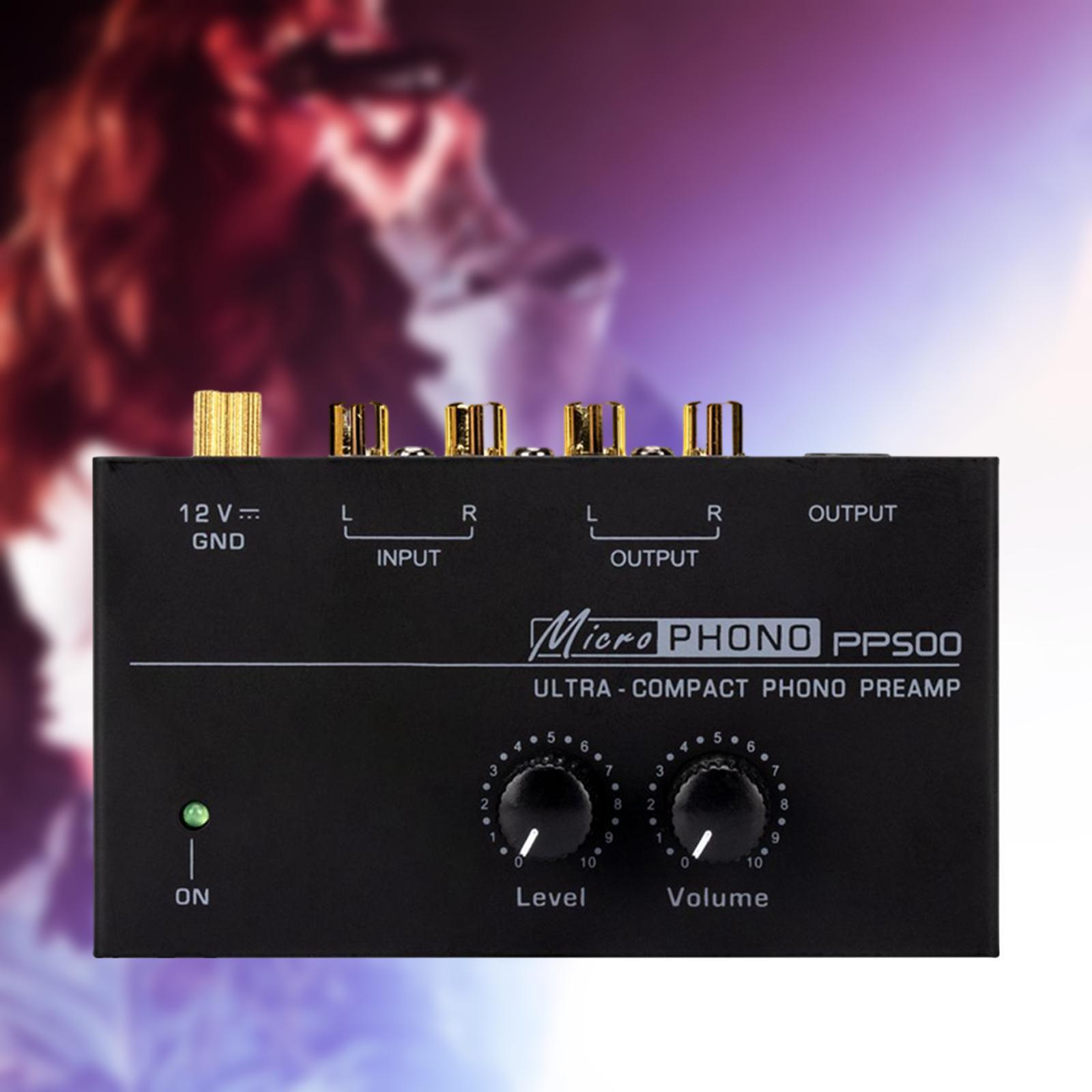 Phono Preamp DC 12V Turntable Preamplifier for  Computers Speakers