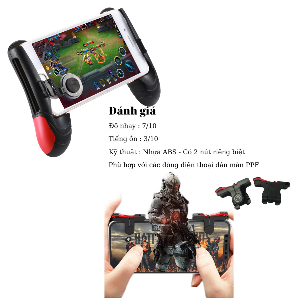 Tay cầm chơi game liên quân GADO tay game điện thoại có nút di chuyển