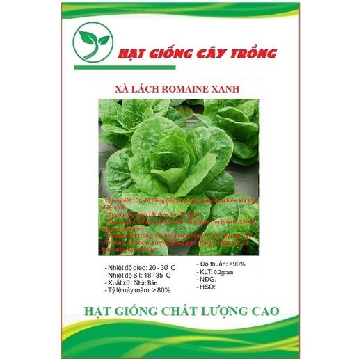 Hạt giống xà lách ROMAINE xanh CT98 - Gói 0.2gram