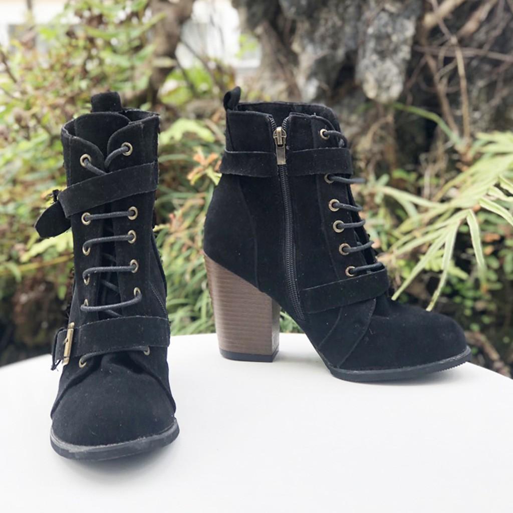 Giày boot nữ cổ lửng sành điệu Dành Cho Nàng 20458
