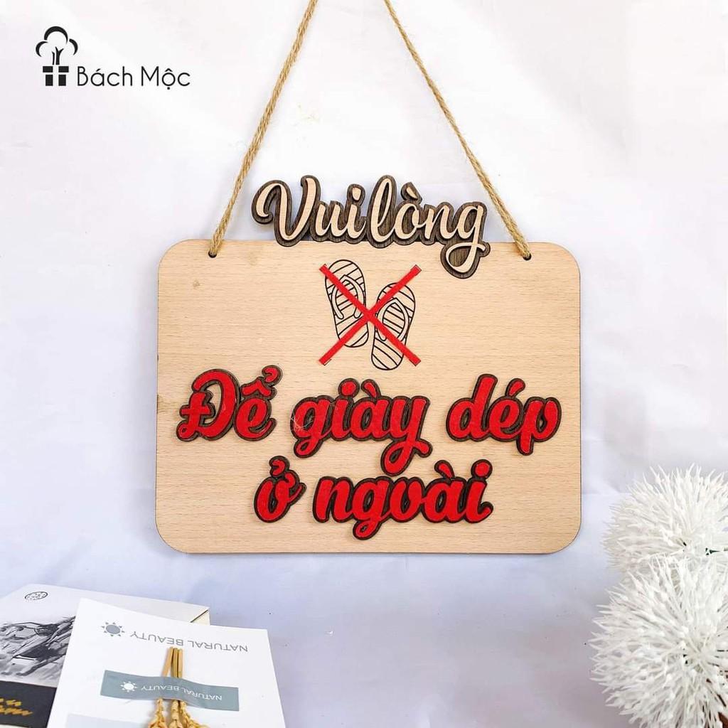 Bảng gỗ vui lòng gõ cửa, bấm chuông, đóng cửa mẫu đẹp (bảng gỗ trang trí + quà tặng