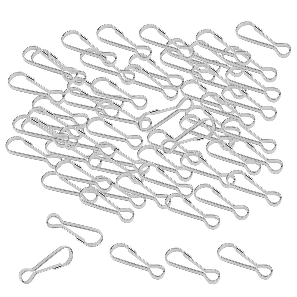 200pcs Stainless Steel Carabiners Spring Snap Clasp Outdoor Hardware