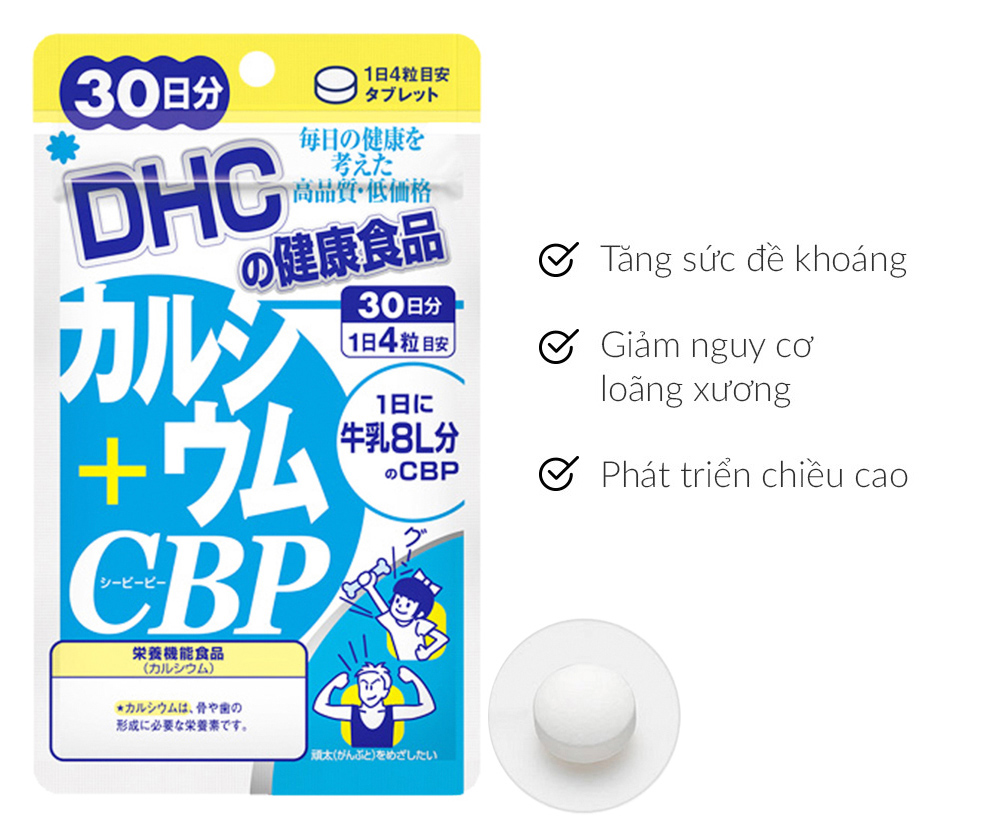 Viên uống Bổ sung Canxi DHC Calcium + CBP (Nhập khẩu)