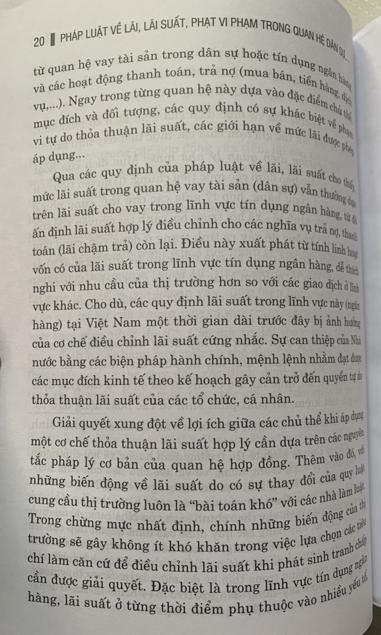 Pháp luật về lãi, lãi suất, phạt vi phạm trong quan hệ dân sự, thương mại và tín dụng ngân hàng