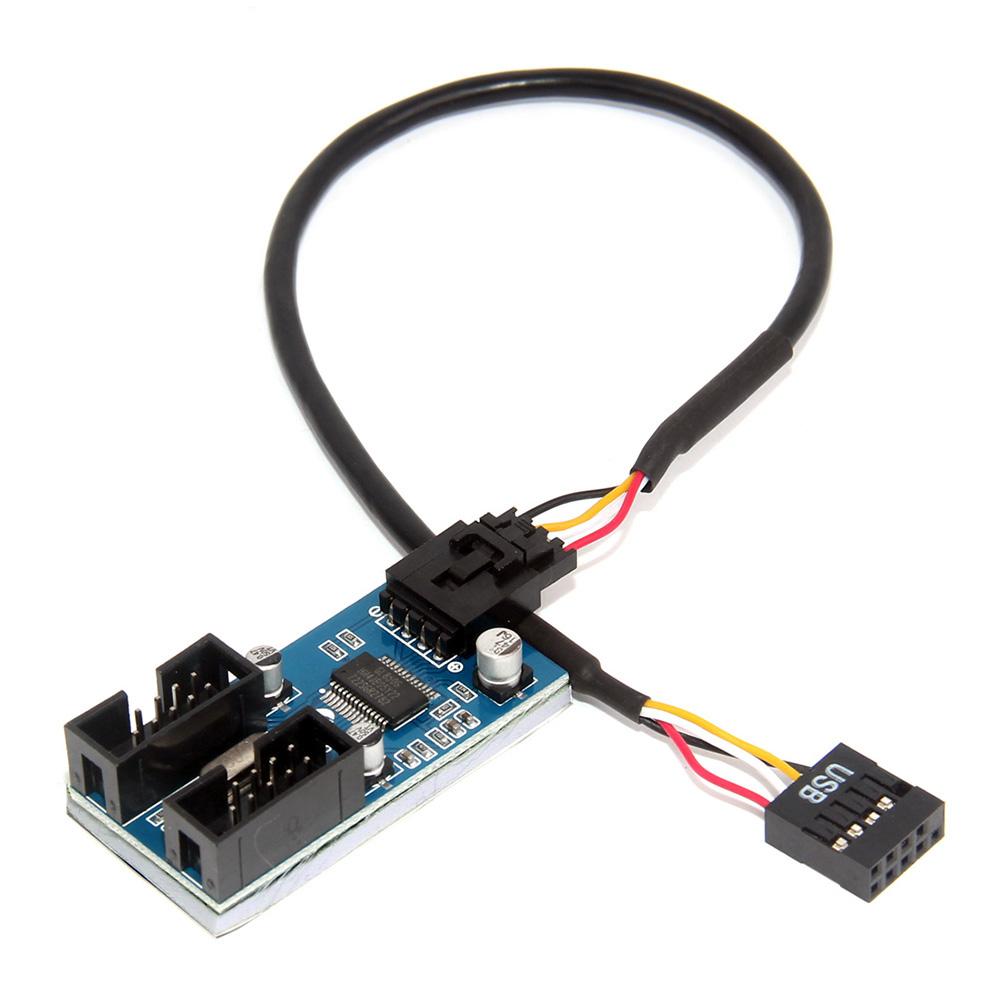 30 Cm USB 9 Pin Giao Diện Đầu Bo Mạch Chủ Mở Rộng Bộ Chia 1 Đến 2/4 Cáp Để Bàn USB2.0 Kết Nối HUB cổng Adapter