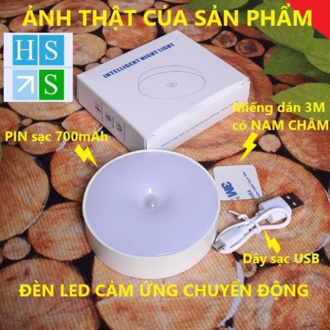 Đèn LED CẢM ỨNG chuyển động thông minh tự động bật tắt đèn ngủ cảm biến nhạy sử dụng pin sạc USB dùng dán tường đa năng