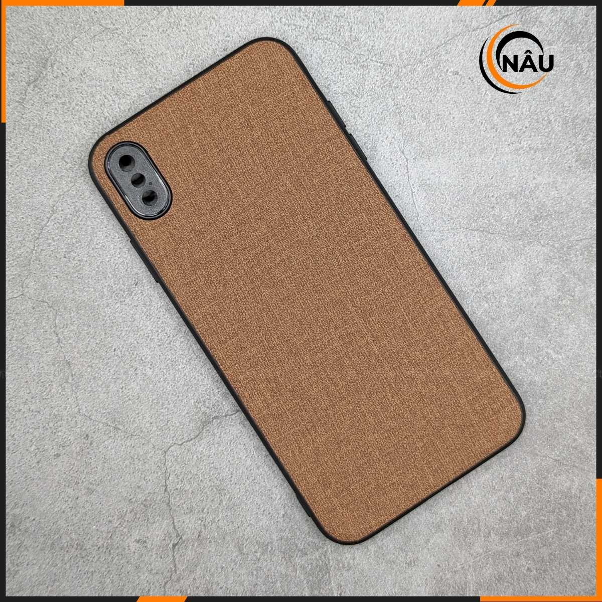 Ốp lưng xs max chống vân tay nhựa cứng viền đen vải jean 1 màu phụ kiện điện thoại huỳnh tân store
