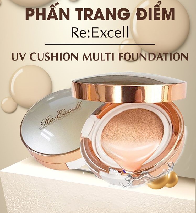 Combo trang điểm Daily Beauty gồm Phấn nước CC Cushion + 4 thỏi son lì Re:Excell Lipstick + kem nền BB cream R&amp;B Việt Nam nhập khẩu chính ngạch Hàn Quốc