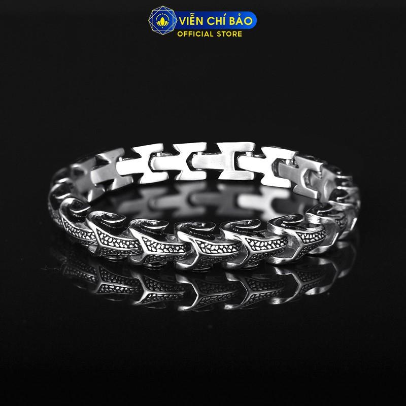 Lắc tay bạc nam Xích Long chất liệu bạc Thái 925 mạnh mẽ nam tính khỏe khoắn thương hiệu Viễn Chí Bảo L100454