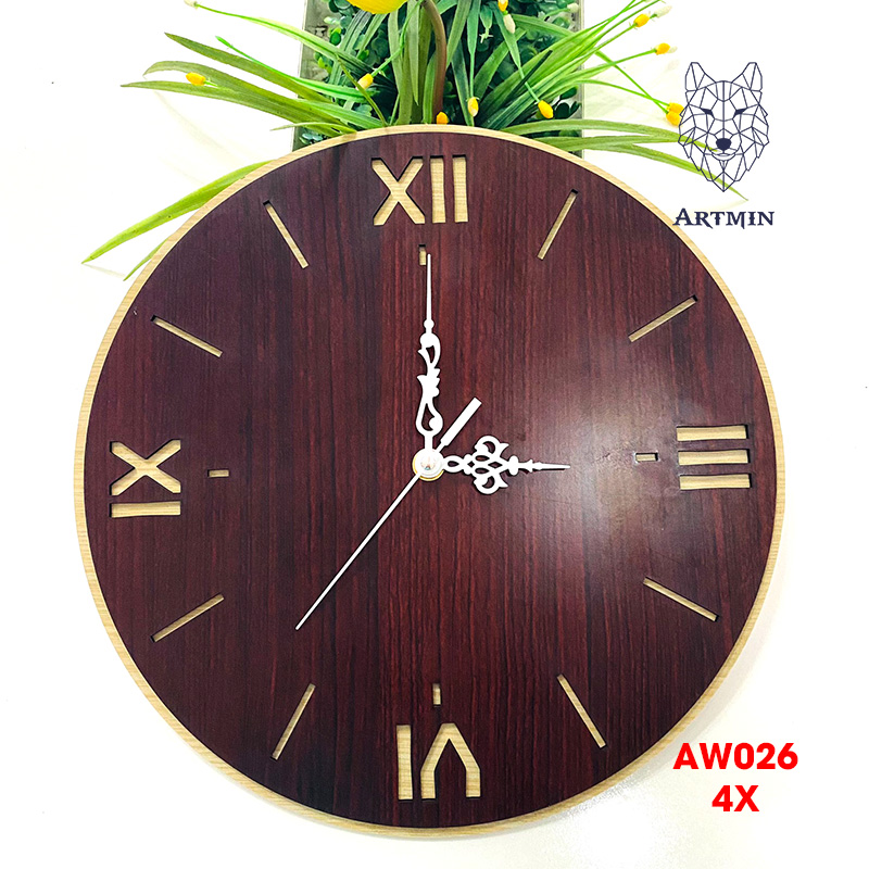 AW026 - Đồng Hồ Gỗ Decor – Đồng Hồ Treo Tường Trang Trí