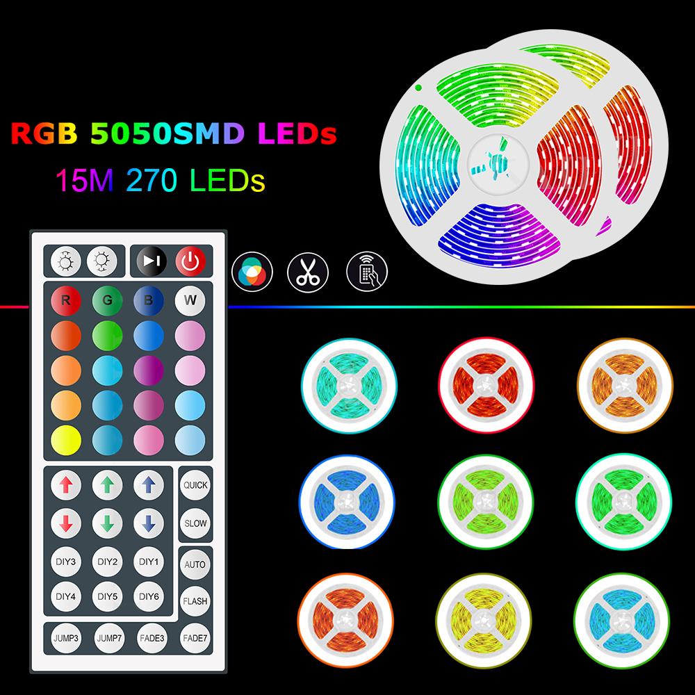 Dải Đèn LED 49,2ft RGB 270 Hỗ Trợ Bluetooth Điều Khiển bằng remote