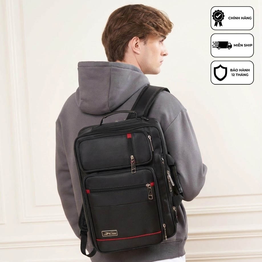 Cặp Học Sinh Cấp 2, Cấp 3, Có Ngăn Đựng Bình Nước, Cặp Đa Năng Có Quai Balo Cất Gọn Xbags Pride Xb 4102