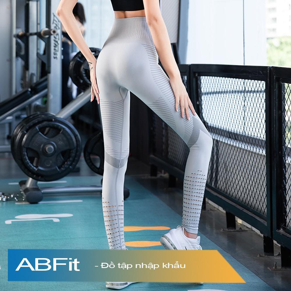 Quần tập gym yoga legging thể thao phối lỗ thoáng khí cao cấp