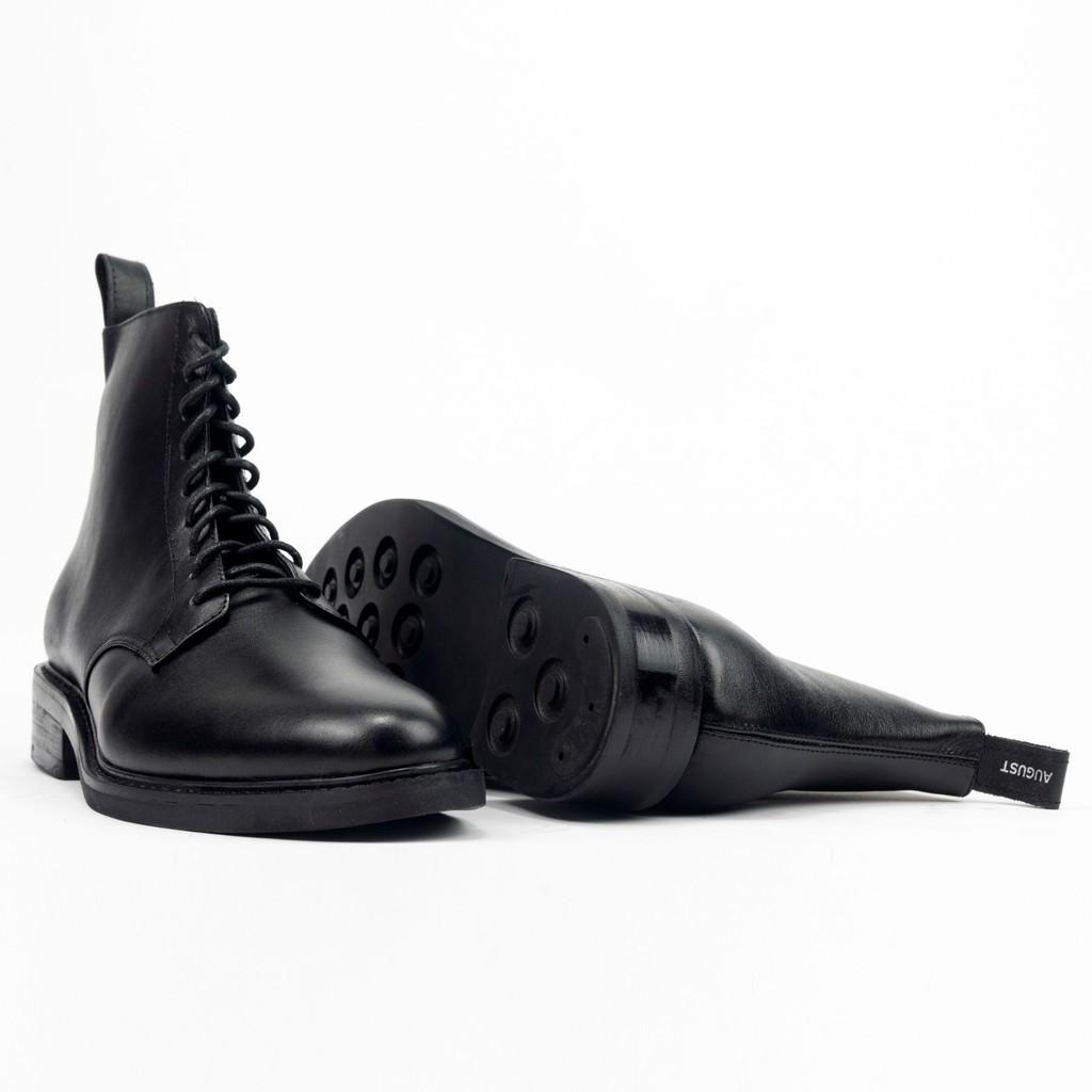 Giày da nam cao cổ buộc dây da bò nhập khẩu cao cấp handmade August Ankle boots AG07