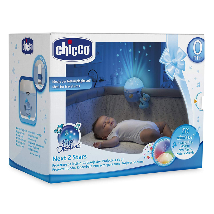 Đèn Ngủ Gắn Cũi Phát Nhạc Gấu Xanh Chicco