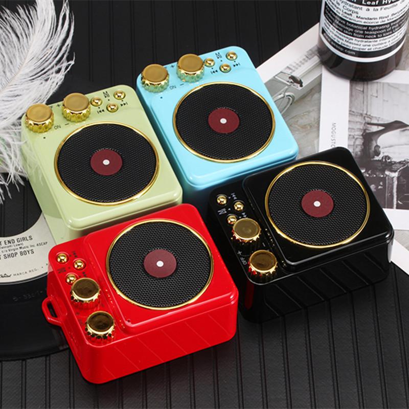 Maoshanwang Phonograph T10 loa bluetooth mini Audio Audio Retro không dây không dây retro loa. Color: green Woofer Size/Full-Range Size: 5.25"  Tweeter Size: 4.5"