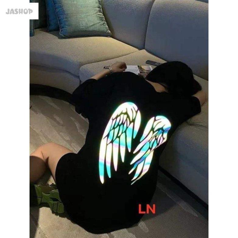 Áo phông thun tay lỡ thời trang nam nữ - áo hè đôi cánh phản quang - form thụng unisex, đủ size chất cotton mềm mịn