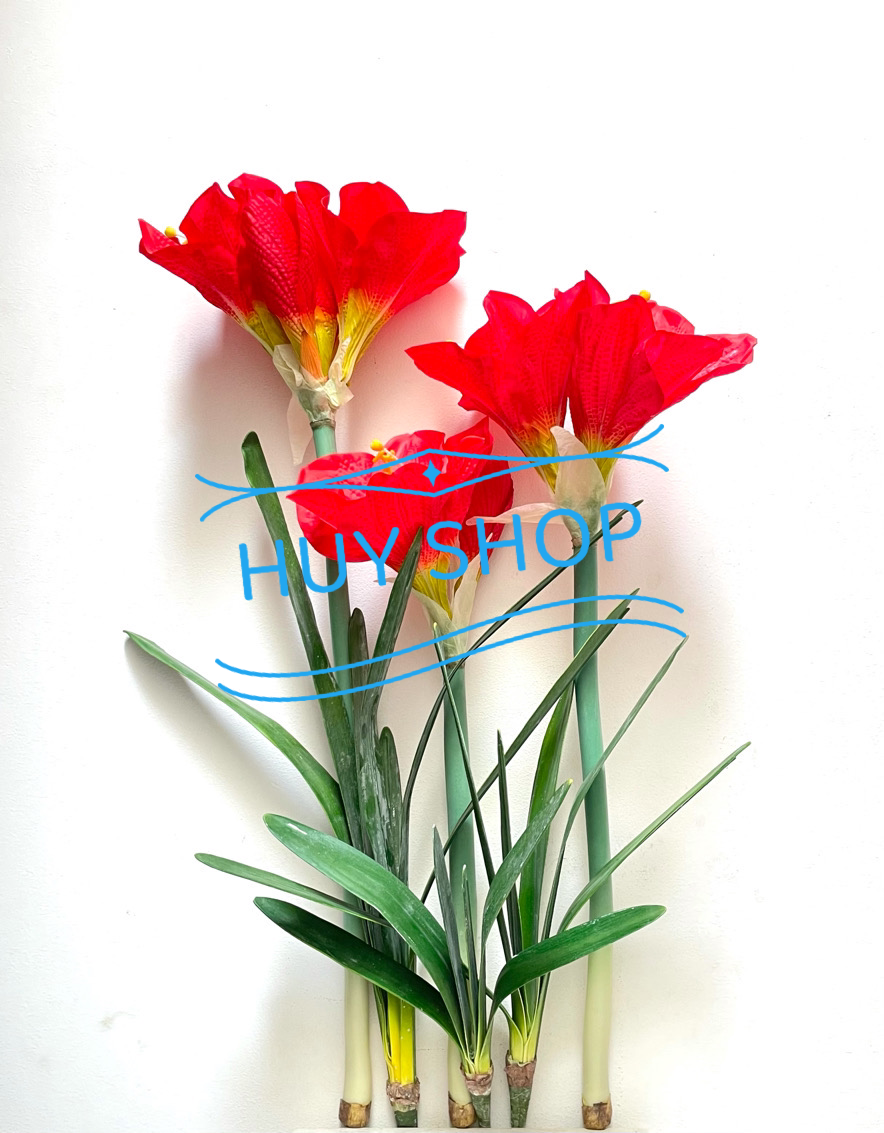Hoa giả trang trí - COMBO Bộ Hoa LAN ĐẤT 3 nhánh Vải cao cấp