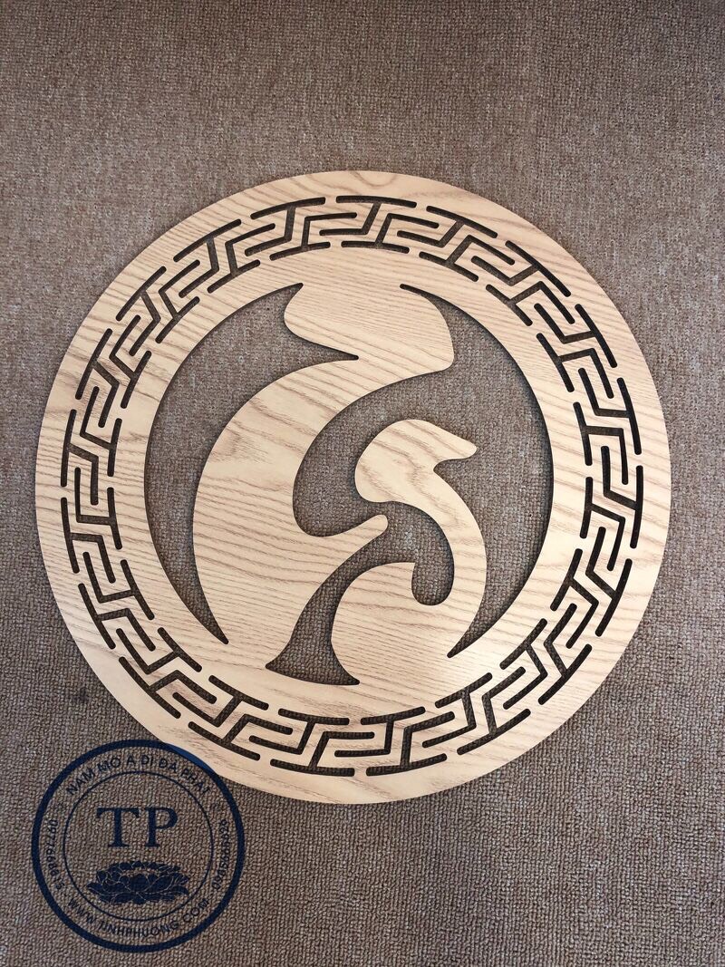 Tấm trang trí chữ Tâm (dành ốp lưng bàn thờ treo tường BH14267