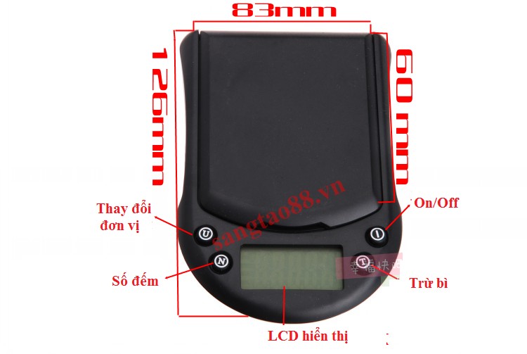 Cân tiểu ly điện tử mini cao cấp tải trọng 200g độ chính xác cao V2