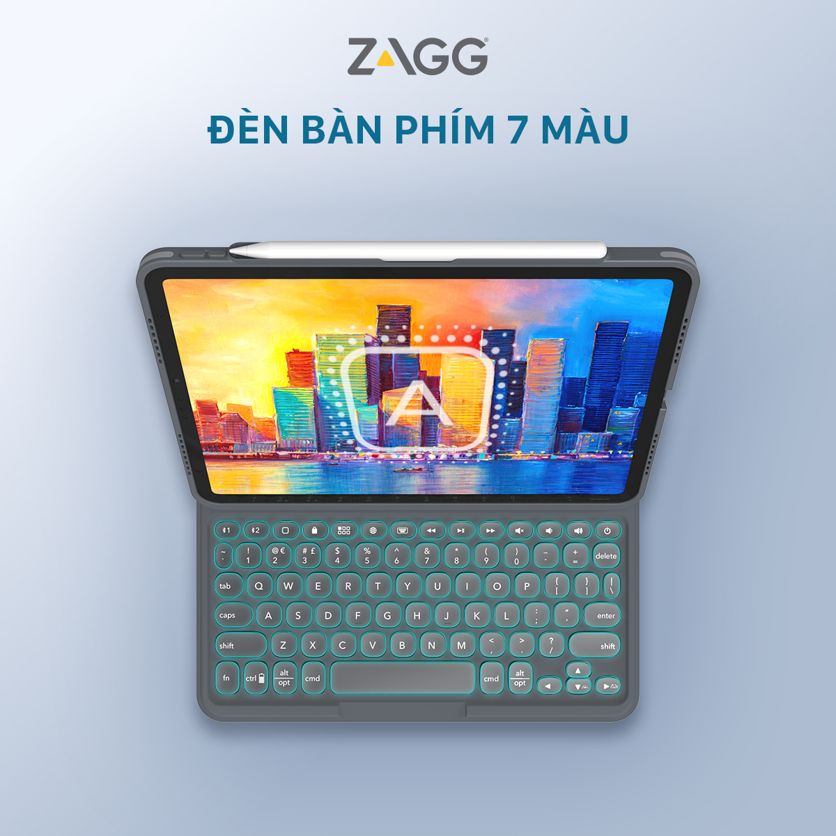 Ốp lưng kèm bàn phím ZAGG Pro Keys iPad Pro 12.9 inch - Hàng chính hãng