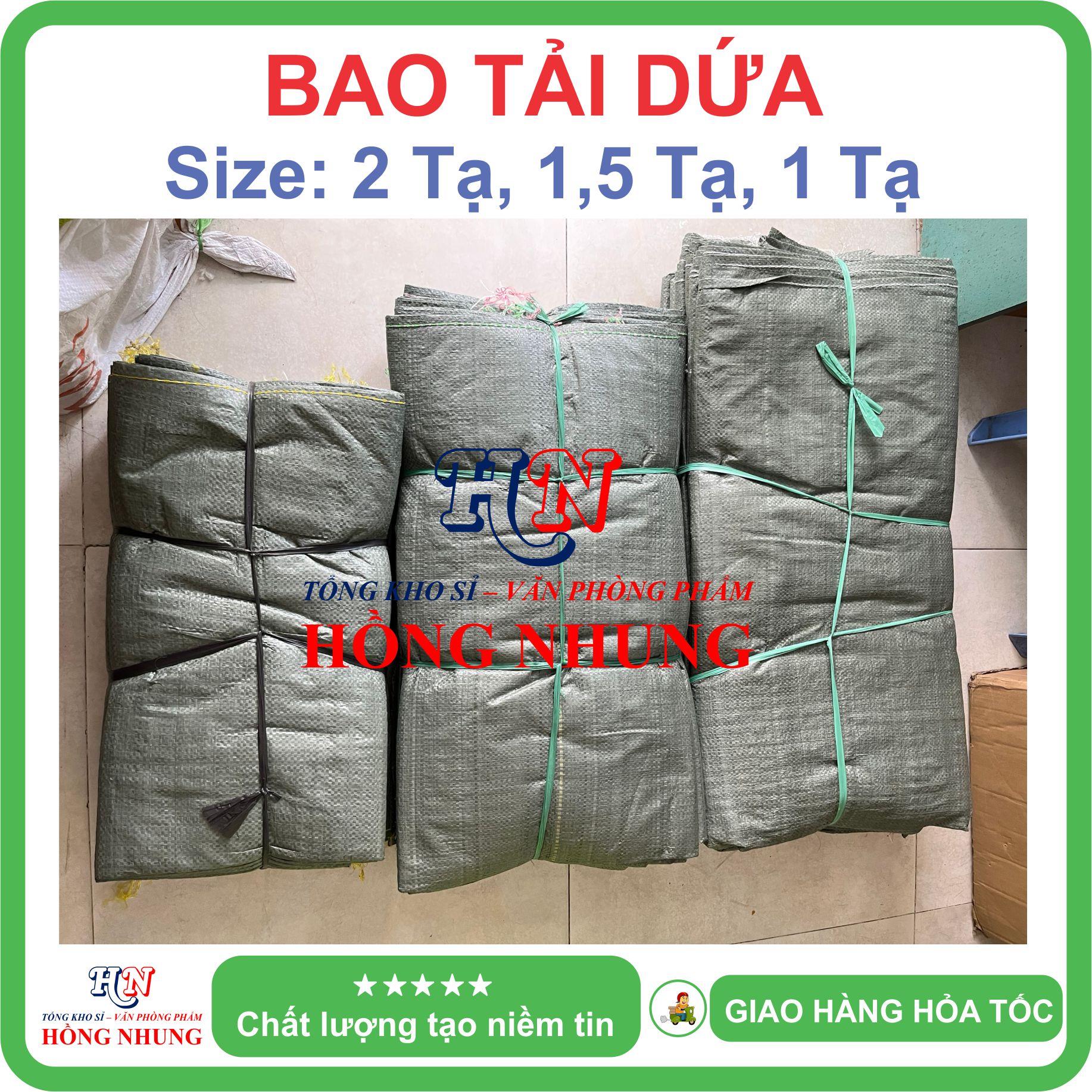 [SALE] Bao tải dứa 1,5 tạ (100x128cm) đóng hàng - Chất liệu nilon dai, bền đẹp, chắc chắn, cho bạn an tâm đóng hàng