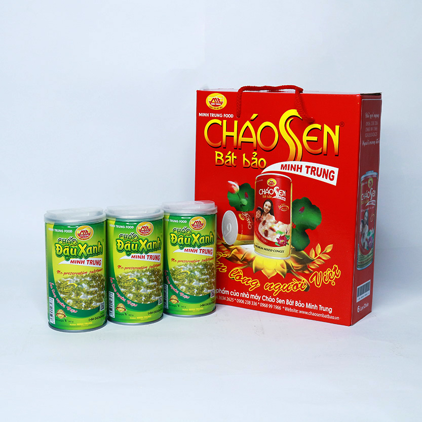 Cháo đậu xanh Minh Trung 365g (thùng 24 lon - Cháo Đậu Xanh 24)