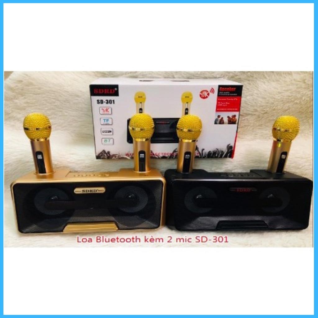 LOA BLUETOOTH SDRD - 301 KÈM 2 MIC KHÔNG DÂY MINI