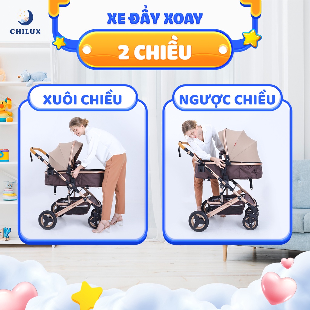 Xe đẩy cho bé Chilux - 9 tính năng nổi bật - Đảm bảo chất lượng